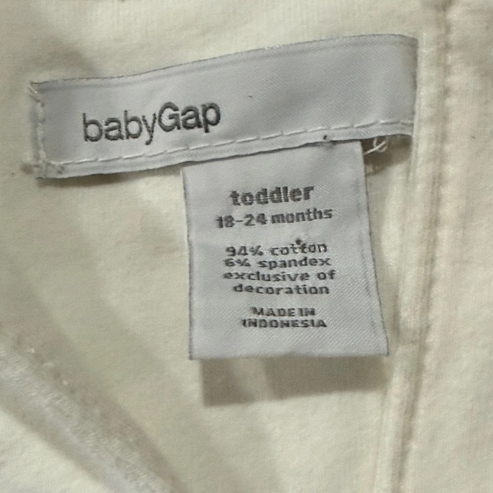 Baby Gap 18-24M Hoodie Toddler White Embroidered Boho Pullover Pocket Sweater